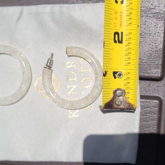 Kendra Scott Sonnie hoops sparkle moon st silver over rhodium with dust bag EUC - Picture 7 of 11